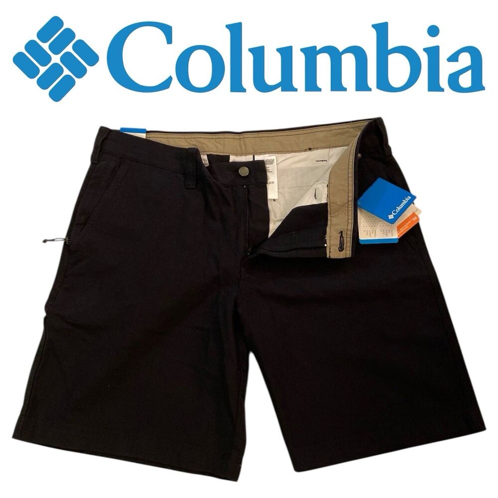 Columbia Omni Shade Chino Shorts Modern Classic Men’s 38 Black Sun Protection